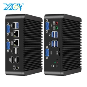 XCY Fanless Mini PC Celeron J4105 N4000 DDR4 M.2 SSD RS232/485 2x LAN GPIO mPCIE 4G LTE SIM 8x USB LVDS HDMI TPM 2.0 Windows 11