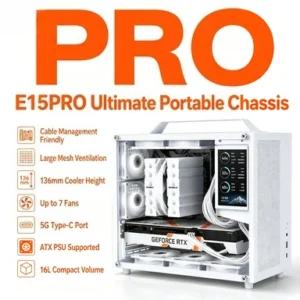 A4 Portable Mini Computer Chassis Hand‑held M‑ATX ITX Mainboard Dual‑Tower Air‑Cooling Large PSU Compact Desktop PC Case